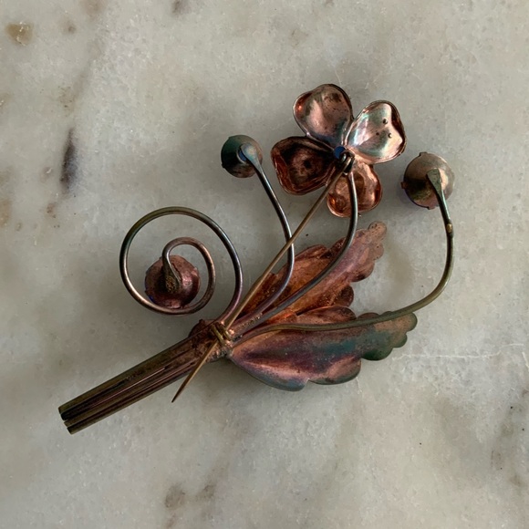 Blue Floral Brooch - Picture 6 of 9